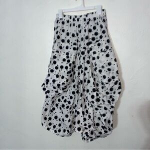 Dress to Kill Jane Mohr Cow Print Polka Dot Big Pocket Skirt Drapey Barrel Layer